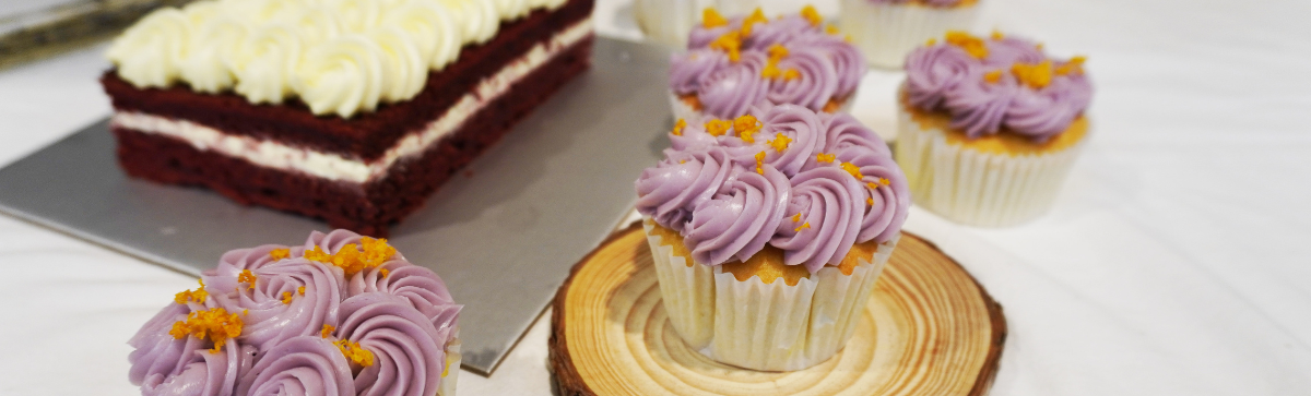 Exquisite Floral Pastries - Rose Lychee Velvet Cake & Lavender Citrus Cupcakes